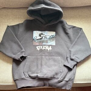 Zara Charcoal Hoodie with Graphic Design